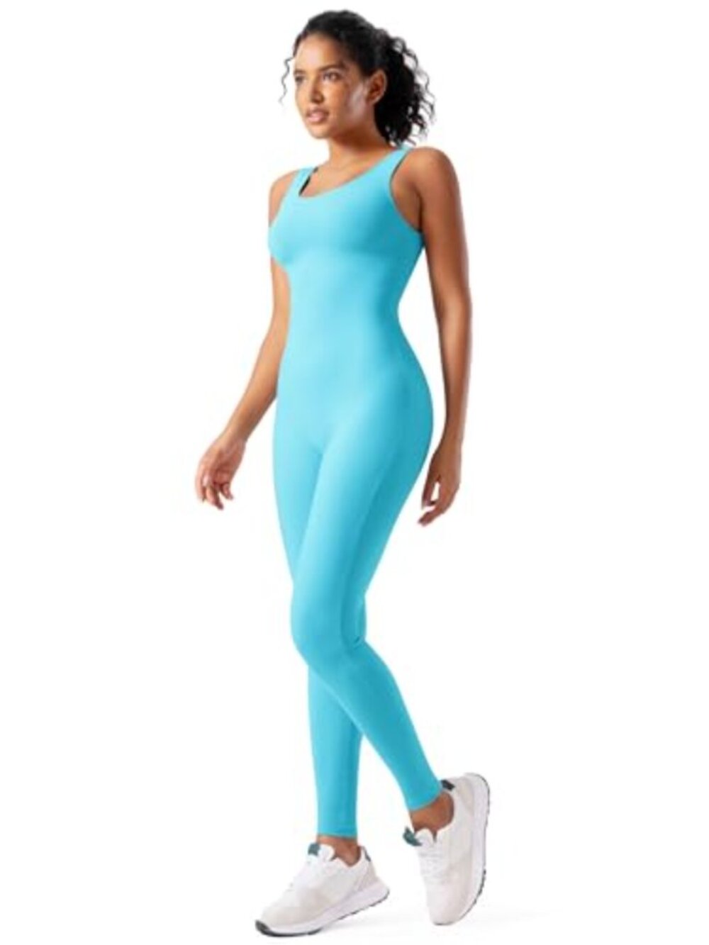 Womens Tank Bodysuit Yoga Dance Leotard Pull On Scoop Neck Stretch